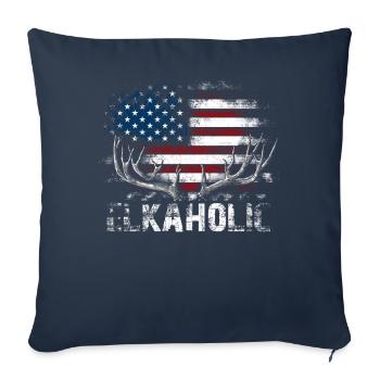 Elk Hunting Elkaholic Hunters - Sofa pillowcase 17,3'' x 17,3'' (45 x 45 cm) - navy - Front