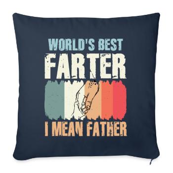 Le meilleur pète du monde, je veux dire mon père - Housse de coussin décorative 45 x 45 cm - bleu marine - Devant