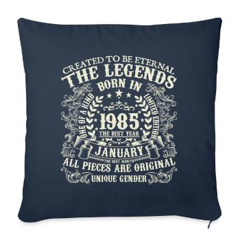 January 1985 Anniversary 1985 January Year - Sofa pillowcase 17,3'' x 17,3'' (45 x 45 cm) - navy - Front