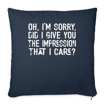 Indifférence, Sarcasme, Attitude différente - Housse de coussin décorative 45 x 45 cm - bleu marine - Devant