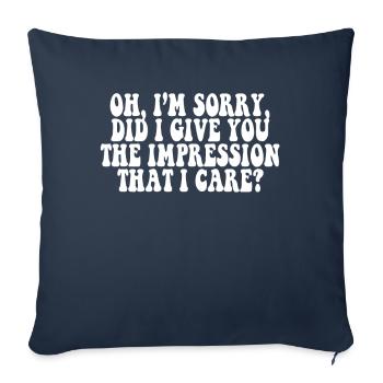 Indifférence, Sarcasme, Attitude différente - Housse de coussin décorative 45 x 45 cm - bleu marine - Devant