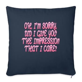 Indifférence, Sarcasme, Attitude différente - Housse de coussin décorative 45 x 45 cm - bleu marine - Devant