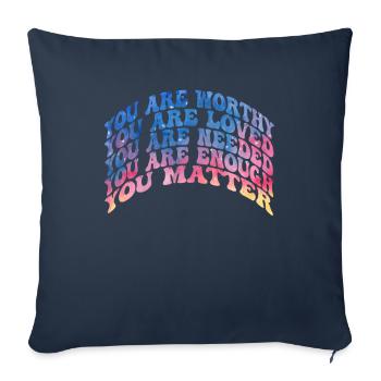 Depression and Bipolar Awareness: - Sofa pillowcase 17,3'' x 17,3'' (45 x 45 cm) - navy - Front