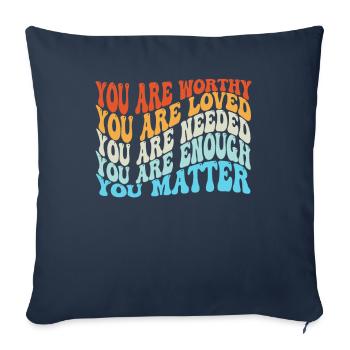 Dépression et conscience bipolaire : - Housse de coussin décorative 45 x 45 cm - bleu marine - Devant