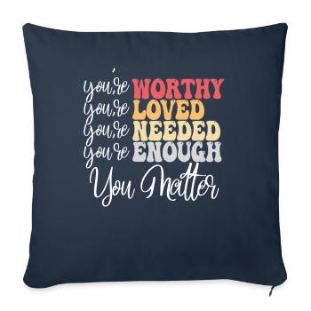 Depression and Bipolar Awareness: - Sofa pillowcase 17,3'' x 17,3'' (45 x 45 cm) - navy - Front