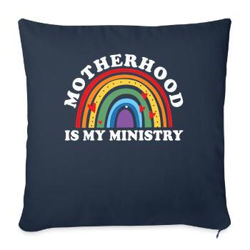 La maternité est mon ministère - Housse de coussin décorative 45 x 45 cm - bleu marine - Devant