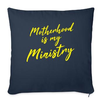La maternité est mon ministère - Housse de coussin décorative 45 x 45 cm - bleu marine - Devant