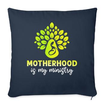 La maternité est mon ministère - Housse de coussin décorative 45 x 45 cm - bleu marine - Devant