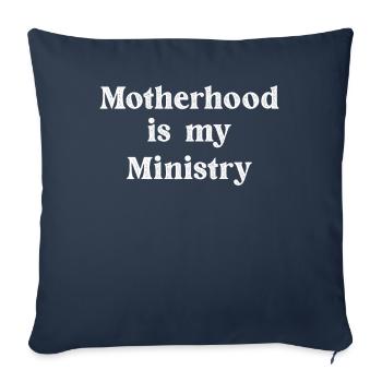 La maternité est mon ministère - Housse de coussin décorative 45 x 45 cm - bleu marine - Devant