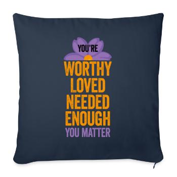 Depression and Bipolar Awareness: - Sofa pillowcase 17,3'' x 17,3'' (45 x 45 cm) - navy - Front