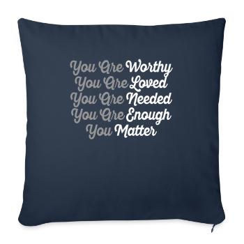 Depression and Bipolar Awareness: - Sofa pillowcase 17,3'' x 17,3'' (45 x 45 cm) - navy - Front