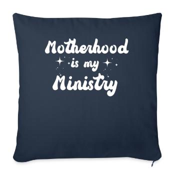 La maternité est mon ministère - Housse de coussin décorative 45 x 45 cm - bleu marine - Devant