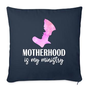 La maternité est mon ministère - Housse de coussin décorative 45 x 45 cm - bleu marine - Devant