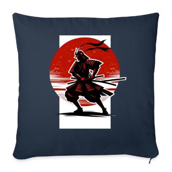Japanese Samurai Silhouette Vintage Fighter - Sofa pillowcase 17,3'' x 17,3'' (45 x 45 cm) - navy - Front