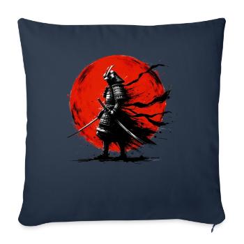 Japanese Samurai Silhouette Vintage Fighter - Sofa pillowcase 17,3'' x 17,3'' (45 x 45 cm) - navy - Front