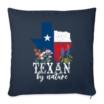 Champs de fleurs sauvages Fleurs sauvages Bluebonnet - Housse de coussin décorative 45 x 45 cm - bleu marine - Devant
