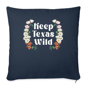 Champs de fleurs sauvages Fleurs sauvages Bluebonnet - Housse de coussin décorative 45 x 45 cm - bleu marine - Devant