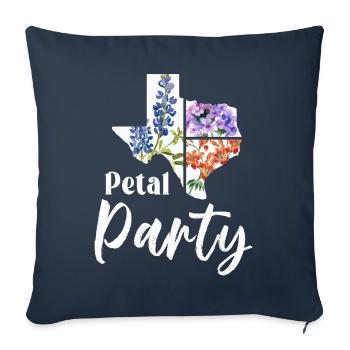 Champs de fleurs sauvages Fleurs sauvages Bluebonnet - Housse de coussin décorative 45 x 45 cm - bleu marine - Devant