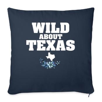 Champs de fleurs sauvages Fleurs sauvages Bluebonnet - Housse de coussin décorative 45 x 45 cm - bleu marine - Devant