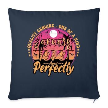 January 1979 Anniversary 1979 January 1979 - Sofa pillowcase 17,3'' x 17,3'' (45 x 45 cm) - navy - Front