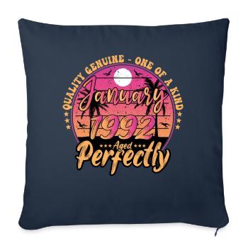 January 1992 Anniversary 1992 January 1992 - Sofa pillowcase 17,3'' x 17,3'' (45 x 45 cm) - navy - Front