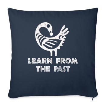 Symbole Sankofa Adinkra Ghana Noir - Housse de coussin décorative 45 x 45 cm - bleu marine - Devant