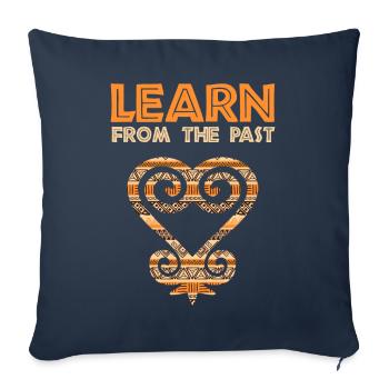 Symbole Sankofa Adinkra Ghana Noir - Housse de coussin décorative 45 x 45 cm - bleu marine - Devant
