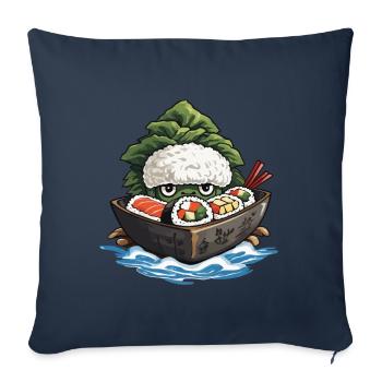 Sushi Yokai Japan Anime Streetwear Food Design - Sofa pillowcase 17,3'' x 17,3'' (45 x 45 cm) - navy - Front