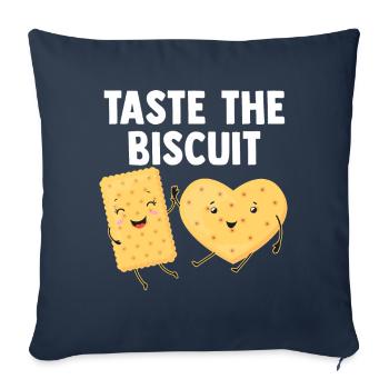 Goûtez le biscuit goûtez la bonté - Housse de coussin décorative 45 x 45 cm - bleu marine - Devant