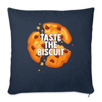 Goûtez le biscuit goûtez la bonté - Housse de coussin décorative 45 x 45 cm - bleu marine - Devant
