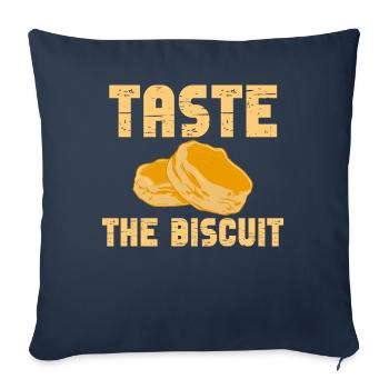 Goûtez le biscuit goûtez la bonté - Housse de coussin décorative 45 x 45 cm - bleu marine - Devant