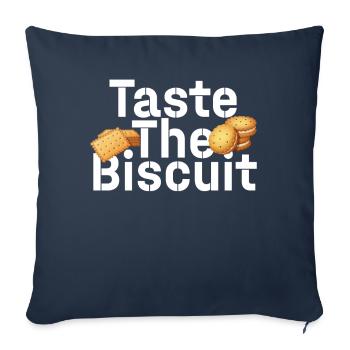 Goûtez le biscuit goûtez la bonté - Housse de coussin décorative 45 x 45 cm - bleu marine - Devant