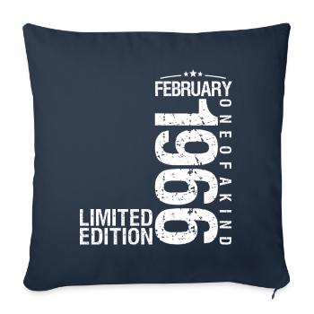 Février 1966 Février anniversaire January 1966 - Housse de coussin décorative 45 x 45 cm - bleu marine - Devant