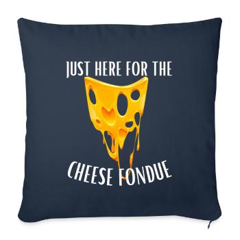 Fondue au fromage Dicton Juste ici pour la fondue au fromage - Housse de coussin décorative 45 x 45 cm - bleu marine - Devant
