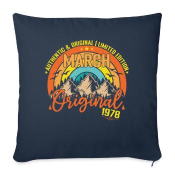 March 1978 March Birthday 1978 March Original - Sofa pillowcase 17,3'' x 17,3'' (45 x 45 cm) - navy - Front