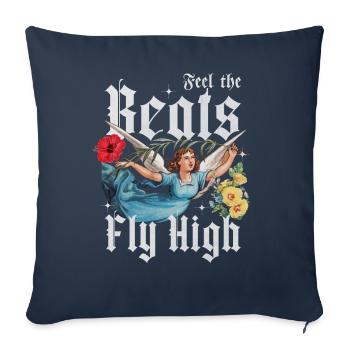 Sentez les rythmes s’envoler haut - Housse de coussin décorative 45 x 45 cm - bleu marine - Devant