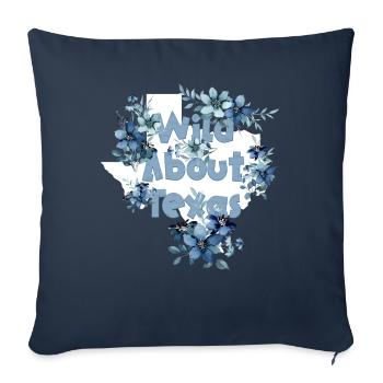 Champs de fleurs sauvages Fleurs sauvages Bluebonnet - Housse de coussin décorative 45 x 45 cm - bleu marine - Devant