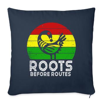 Symbole Sankofa Adinkra Ghana Noir - Housse de coussin décorative 45 x 45 cm - bleu marine - Devant