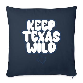 Champs de fleurs sauvages Fleurs sauvages Bluebonnet - Housse de coussin décorative 45 x 45 cm - bleu marine - Devant