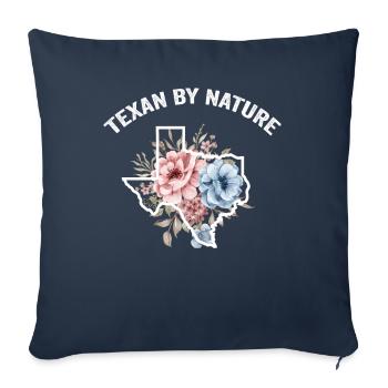 Champs de fleurs sauvages Fleurs sauvages Bluebonnet - Housse de coussin décorative 45 x 45 cm - bleu marine - Devant