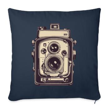 Vintage Photo Camera Aesthetic Photographer Retro - Sofa pillowcase 17,3'' x 17,3'' (45 x 45 cm) - navy - Front