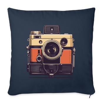 Vintage Photo Camera Aesthetic Photographer Retro - Sofa pillowcase 17,3'' x 17,3'' (45 x 45 cm) - navy - Front