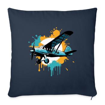 Model Airplane Pilot Airplane Airplane Hobby Design - Sofa pillowcase 17,3'' x 17,3'' (45 x 45 cm) - navy - Front
