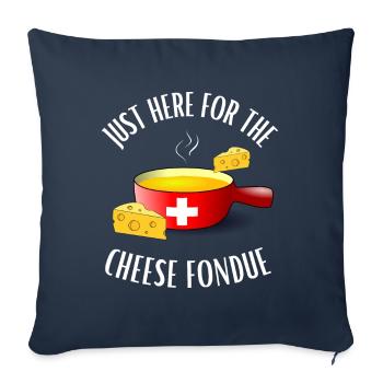 Fondue au fromage Dicton Juste ici pour la fondue au fromage - Housse de coussin décorative 45 x 45 cm - bleu marine - Devant
