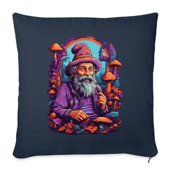 Festival de musique d’art psychédélique Vivid Colors - Housse de coussin décorative 45 x 45 cm - bleu marine - Devant