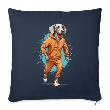 Weimaraner Streetwear Jogging Aesthetic Fitness - Sofa pillowcase 17,3'' x 17,3'' (45 x 45 cm) - navy - Front