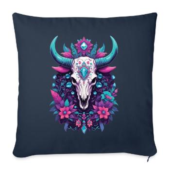Skull Spiritual Mandala Animal Dream Catcher - Sofa pillowcase 17,3'' x 17,3'' (45 x 45 cm) - navy - Front