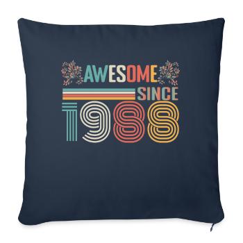 Anniversaire 1988 depuis 1988 Millésime 1988 - Housse de coussin décorative 45 x 45 cm - bleu marine - Devant