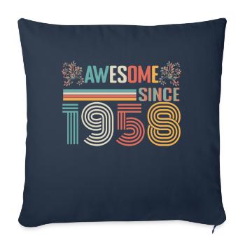 1958 anniversary since 1958 Vintage 1958 - Sofa pillowcase 17,3'' x 17,3'' (45 x 45 cm) - navy - Front