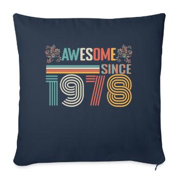 1978 anniversary since 1978 Vintage 1978 - Sofa pillowcase 17,3'' x 17,3'' (45 x 45 cm) - navy - Front